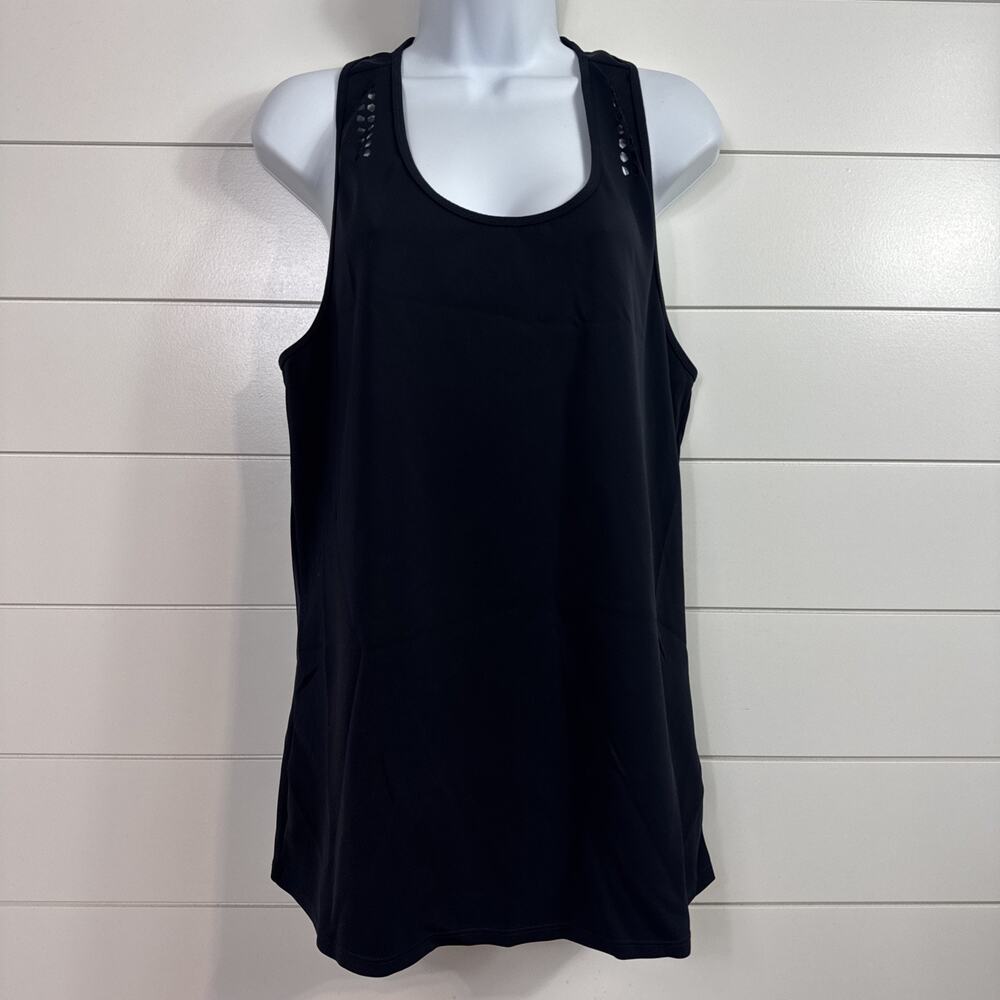Ted Baker Sport Activewear Tank Top Sleeveless Cut Out Black sz L